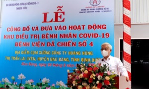 Bình Dương đưa vào hoạt động Bệnh viện dã chiến số 4, quy mô 3.000 giường (giai đoạn 1) ở Bàu Bàng